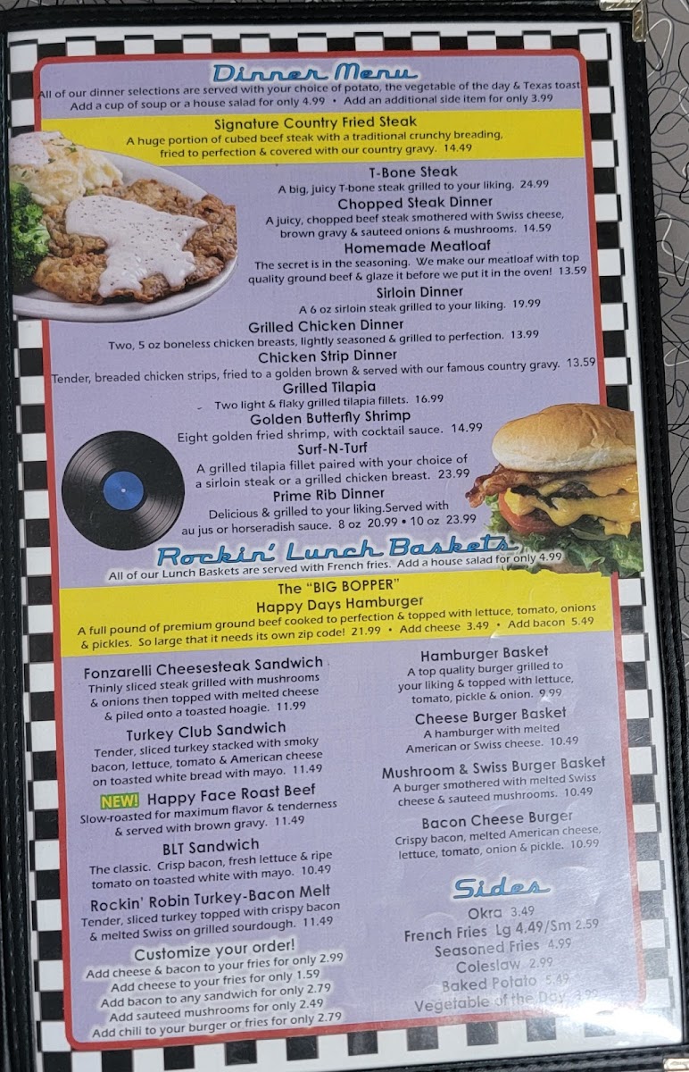 Happy Days Diner Menu - Image 4